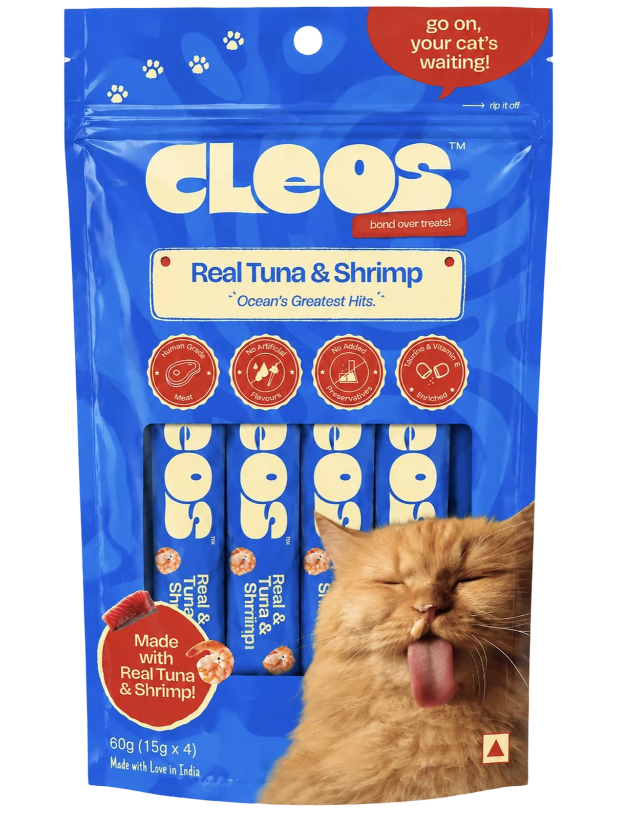 Cleos Real Tuna & Shrimp lickable cat treat